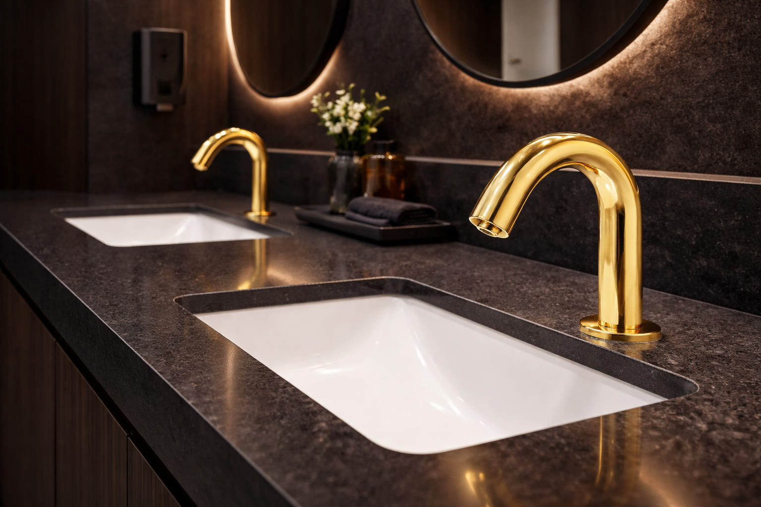 Fontana Brio Commercial Gold Touchless Volume Sensor Faucet
